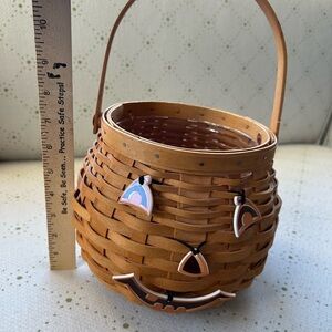 Longaberger Handwoven Basket with Natural Brown Finish